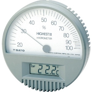 佐藤 湿度計 ハイエスト2型湿度計(温度計付) 湿度計 ハイエスト2型湿度計(温度計付) 7542-00