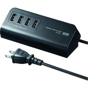 SANWA 【生産完了品】USB充電器(マグネット付) ACA-IP53BK