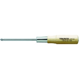TRUSCO 木柄貫通ドライバー 刃先+2 100mm TWKD-2-100