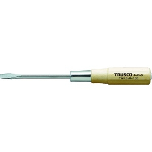 TRUSCO 木柄貫通ドライバー 刃先-6 100mm TWKD-6-100