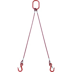 TRUSCO 2本吊玉掛ワイヤーロープスリング(カラー被覆付)アルミロックタイプ 赤透明1M 2本吊玉掛ワイヤーロープスリング(カラー被覆付)アルミロックタイプ 赤透明1M TWSP2P6S1
