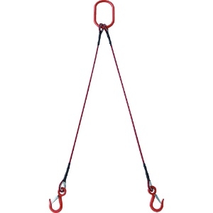 TRUSCO 2本吊玉掛ワイヤーロープスリング(カラー被覆付)アルミロックタイプ 赤透明1M 収縮カバー付 2本吊玉掛ワイヤーロープスリング(カラー被覆付)アルミロックタイプ 赤透明1M 収縮カバー付 TWSP2P6S1WT