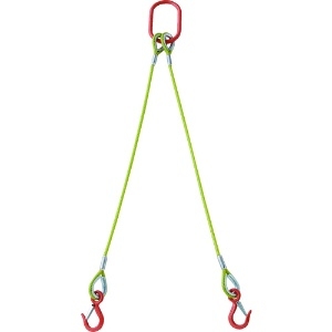 TRUSCO 2本吊玉掛ワイヤーロープスリング(カラー被覆付)アルミロックタイプ 黄透明1M 2本吊玉掛ワイヤーロープスリング(カラー被覆付)アルミロックタイプ 黄透明1M TWSP2P9S1