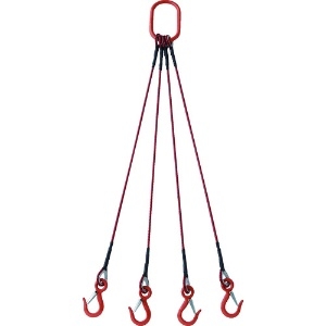 TRUSCO 4本吊玉掛ワイヤーロープスリング(カラー被覆付)アルミロックタイプ 赤透明1.5M 収縮カバー付 4本吊玉掛ワイヤーロープスリング(カラー被覆付)アルミロックタイプ 赤透明1.5M 収縮カバー付 TWSP4P6S1.5WT