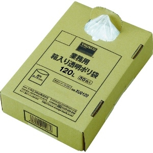 TRUSCO まとめ買い 業務用ポリ袋 透明・箱入 0.15×120L (30枚入) XU0120