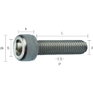 TRUSCO 六角穴付ボルト ニッケルメッキ 全ねじ M3×6 55本入 六角穴付ボルト ニッケルメッキ 全ねじ M3×6 55本入 Y154-0306 画像2