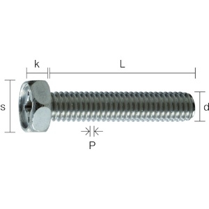 TRUSCO 十字穴付六角ボルト ステンレス M5×15 19本入 十字穴付六角ボルト ステンレス M5×15 19本入 Y303-0515 画像2