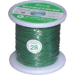 サンハヤト ジュンフロンETFE電線100M緑色 ジュンフロンETFE電線100M緑色 AWG28-100M-GREEN