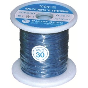 サンハヤト ジュンフロンETFE電線100M青色 ジュンフロンETFE電線100M青色 AWG30-100M-BLUE