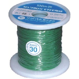 サンハヤト ジュンフロンETFE電線100M緑色 AWG30-100M-GREEN