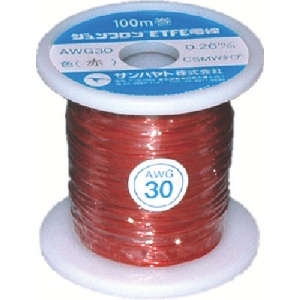 サンハヤト ジュンフロンETFE電線100M赤色 ジュンフロンETFE電線100M赤色 AWG30-100M-RED