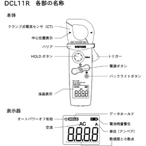 SANWA 真の実効値対応AC専用ミニクランプメータ 真の実効値対応AC専用ミニクランプメータ DCL11R 画像3