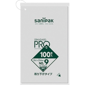 サニパック L09H規格袋吊り下げタイプ(0.03)9号 L09H規格袋吊り下げタイプ(0.03)9号 L09H-CL