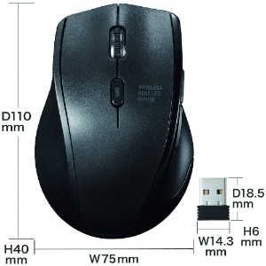 SANWA 静音ワイヤレスマウス左手用 静音ワイヤレスマウス左手用 MA-WBL164BK 画像2