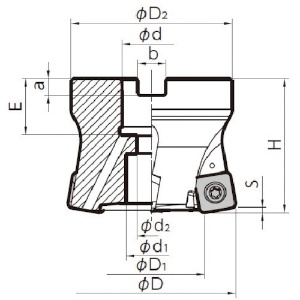 京セラインダストリアルツールズ MFH Harrier フェースミル(SOMT10タイプ)ミリ仕様 MFH050R-10-4T-M