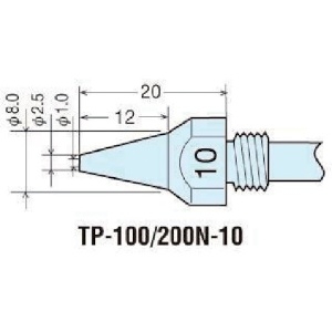 グット 替ノズルチップφ1.0mm (1本=1PK) TP-100N-10