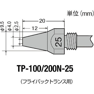 グット TP-100用 替ノズル φ2.5 TP-100用 替ノズル φ2.5 TP-100N-25