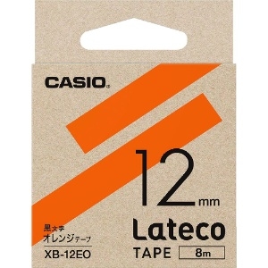 カシオ ラテコ(Lateco)専用詰め替えテープ 12mm オレンジテープに黒文字 ラテコ(Lateco)専用詰め替えテープ 12mm オレンジテープに黒文字 XB12EO