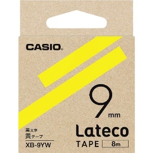 カシオ ラテコ(Lateco)専用詰め替えテープ 9mm 黄テープに黒文字 XB9YW