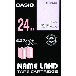 カシオ ネームランド用透明テープに白文字24mm ネームランド用透明テープに白文字24mm XR-24AX