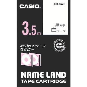 カシオ ネームランド用白テープに黒文字3.5mm ネームランド用白テープに黒文字3.5mm XR-3WE