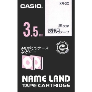カシオ ネームランド用透明テープに黒文字3.5mm ネームランド用透明テープに黒文字3.5mm XR-3X