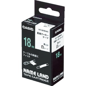 カシオ ネームランド用配線マーカーテープ 黒文字 白テープ 9mm XR-9HMWE