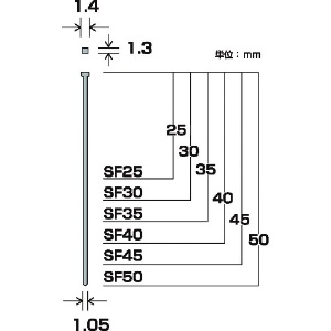 ダイドーハント SP スーパーフィニッシュネイル SF-25 WH (白)(800本入) SP スーパーフィニッシュネイル SF-25 WH (白)(800本入) 00046515 画像2