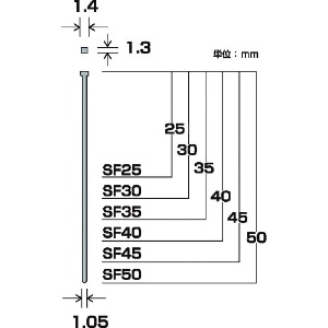 ダイドーハント SP スーパーフィニッシュネイル SF-40 BJ (ベージュ) 1パック(800本) SP スーパーフィニッシュネイル SF-40 BJ (ベージュ) 1パック(800本) 00046536 画像2