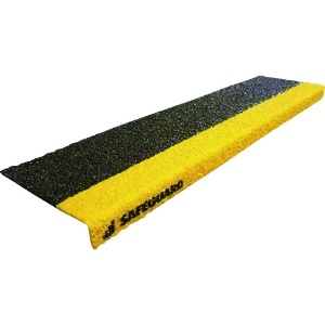 セーフガード 階段用滑り止めカバー 609×150×25mm 黒黄 グレーチング設置用取付ネジ付属 12087-G