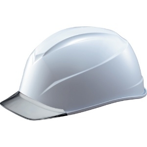 タニザワ エアライトS搭載ヘルメット(透明バイザータイプ・溝付) 透明バイザー:グレー/帽体色:白 123-JZV-V2-W3-J