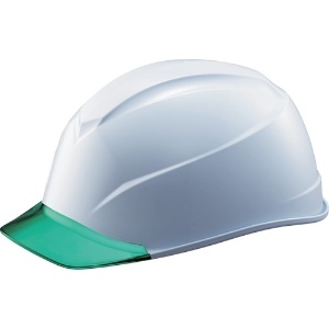 タニザワ エアライトS搭載ヘルメット(透明バイザータイプ・溝付) 透明バイザー:グリーン/帽体色:白 エアライトS搭載ヘルメット(透明バイザータイプ・溝付) 透明バイザー:グリーン/帽体色:白 123-JZV-V3-W3-J