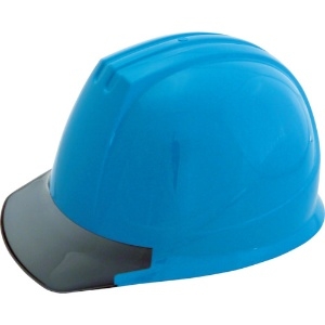 タニザワ エアライト搭載ヘルメット(PC製・透明ひさし型) 帽体色 ブルー エアライト搭載ヘルメット(PC製・透明ひさし型) 帽体色 ブルー 141-JZV-V2-B1-J