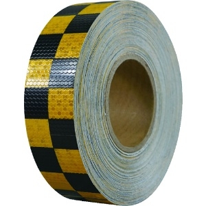 セーフラン 高輝度反射テープ 黄黒格子 幅50mm×50m 高輝度反射テープ 黄黒格子 幅50mm×50m 14366