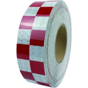 セーフラン 高輝度反射テープ 赤白格子 幅50mm×50m 高輝度反射テープ 赤白格子 幅50mm×50m 14367