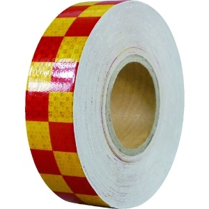 セーフラン 高輝度反射テープ 赤黄格子 幅50mm×50m 高輝度反射テープ 赤黄格子 幅50mm×50m 14368