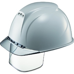 タニザワ エアライト搭載ヘルメット(透明バイザータイプ・溝付・通気孔付・ワイドシールド付) 透明バイザー:グレー/帽体色:グレー エアライト搭載ヘルメット(透明バイザータイプ・溝付・通気孔付・ワイドシールド付) 透明バイザー:グレー/帽体色:グレー 1830VJ-SE-V2-GR5-J