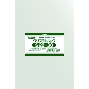 HEIKO OPP袋 テープなし クリスタルパック S20-30 OPP袋 テープなし クリスタルパック S20-30 6735300