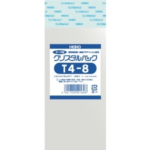 HEIKO OPP袋 テープ付き クリスタルパック T4-8 6740100