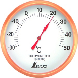 シンワ 温度計 S-1 丸型 10cmホワイト 72689