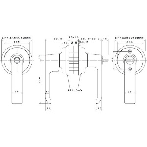 AGENT LP-200 取替用レバーハンドル 2スピンドル型 鍵付用 LP-200 取替用レバーハンドル 2スピンドル型 鍵付用 AGLP200000 画像2