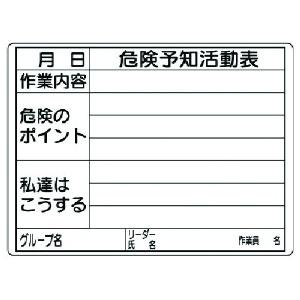 ユニット 危険予知活動表(屋内・屋外用) 320-16