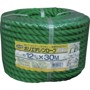 ユタカメイク ロープ PEカラーロープ万能パック 12φ×30m グリーン PE1230-GN