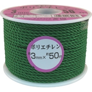 ユタカメイク ロープ PEカラーロープボビン巻 3mm×50m グリーン RE-13