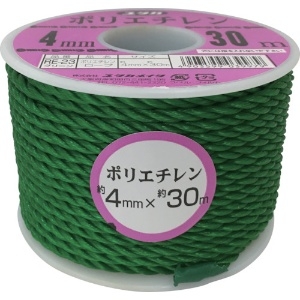 ユタカメイク ロープ PEカラーロープボビン巻 4mm×30m グリーン RE-23