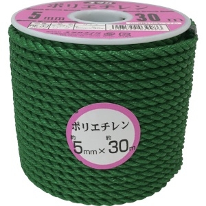 ユタカメイク ロープ PEカラーロープボビン巻 5mm×30m グリーン RE-33