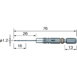 ベッセル クッションドリル鉄工用AMD 1.2mm クッションドリル鉄工用AMD 1.2mm AMD-1.2 画像2