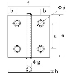 フジテック カラー丁番 袋入り(2枚)・薄口32mm・シルバー カラー丁番 袋入り(2枚)・薄口32mm・シルバー B-11032 画像2