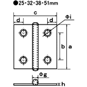 フジテック ステンレス丁番(SUS304) 1枚・厚口51mm ステンレス丁番(SUS304) 1枚・厚口51mm B-11133 画像2