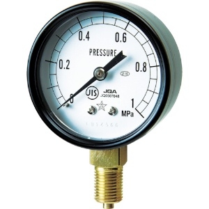 右下 一般圧力計(A枠立型・φ60) 圧力レンジ0〜0.10MPa G211-111-M-0.1MP